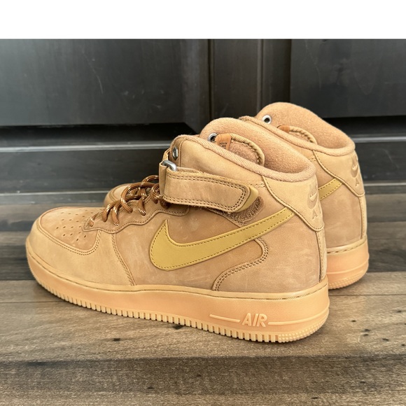 Nike Air Force 1 Mid '07 Flax/Wheat Gum Light Brown Shoes Size 12 EUC - Picture 6 of 12